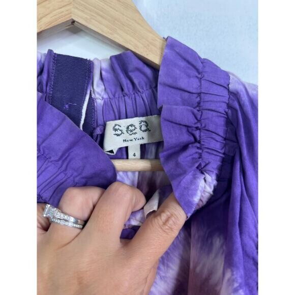 NEW Sea New York Tie Dye Tunic Long Sleeve Mock Neck Purple Mini Dress - Picture 4 of 7